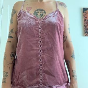 Daniel Rainn pink velvet tank